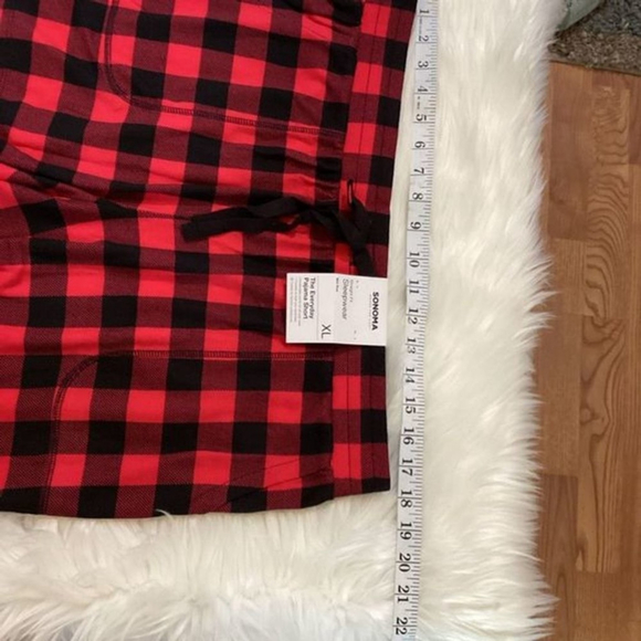 Sonoma sleep shorts Woman's size XL black and red plaid mid rise NWT - Picture 12 of 16